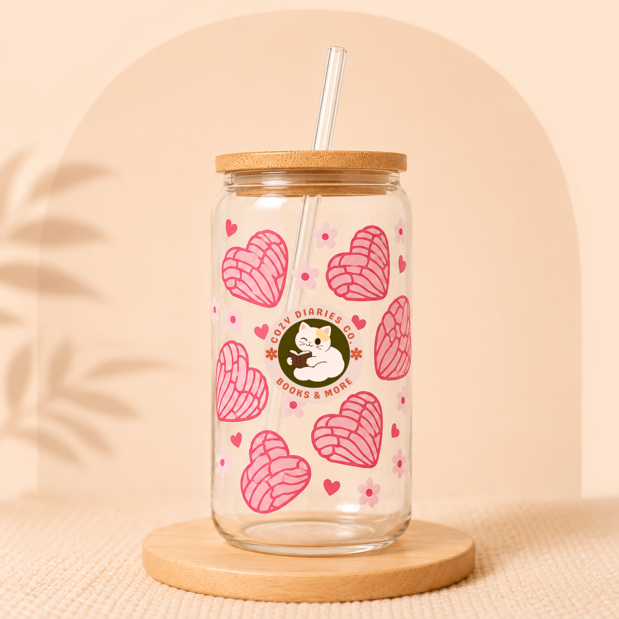 Glass Cup/Tumbler with Bamboo Lid